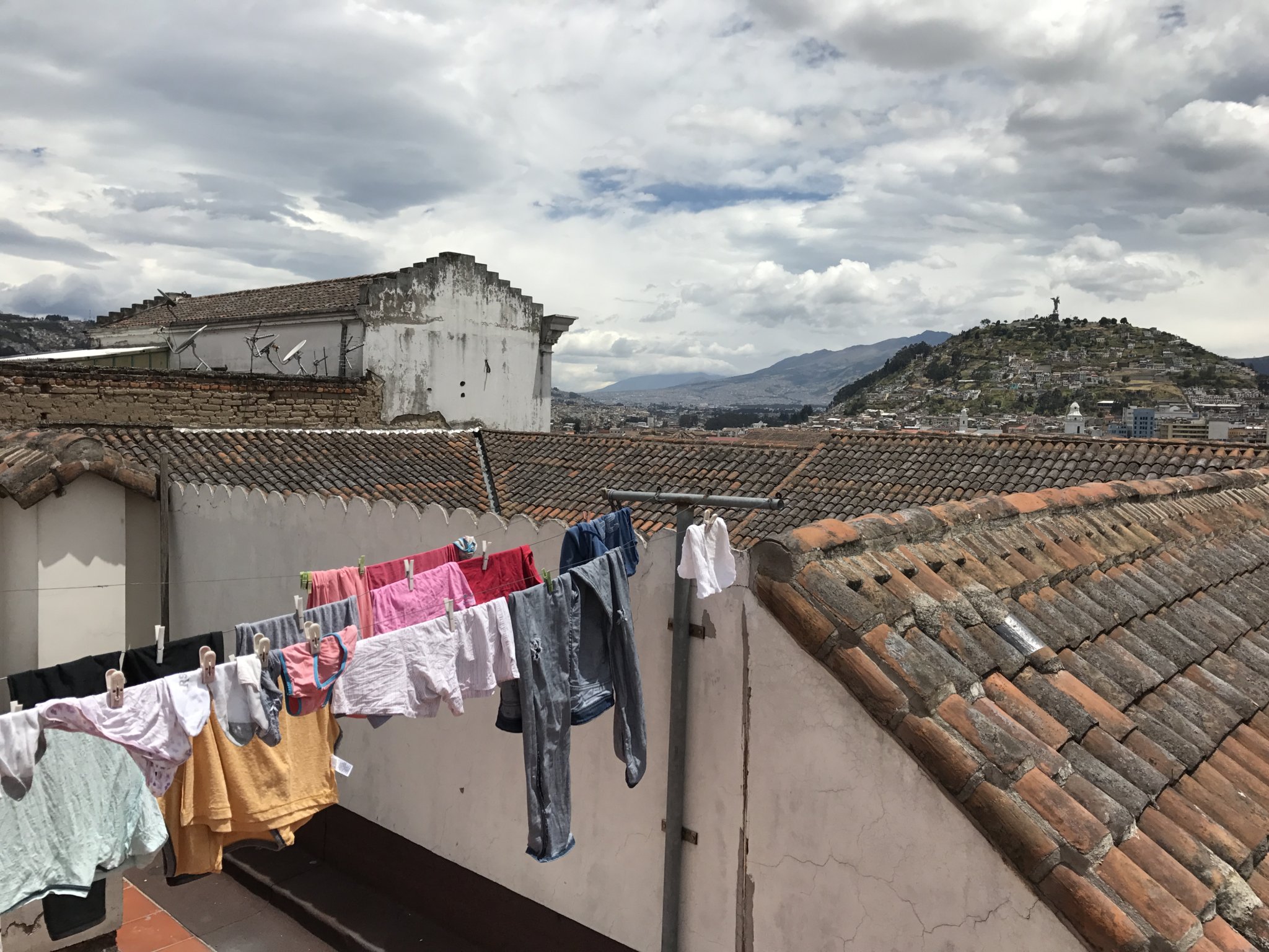 Daytime view from the roof of our Quito apartment building