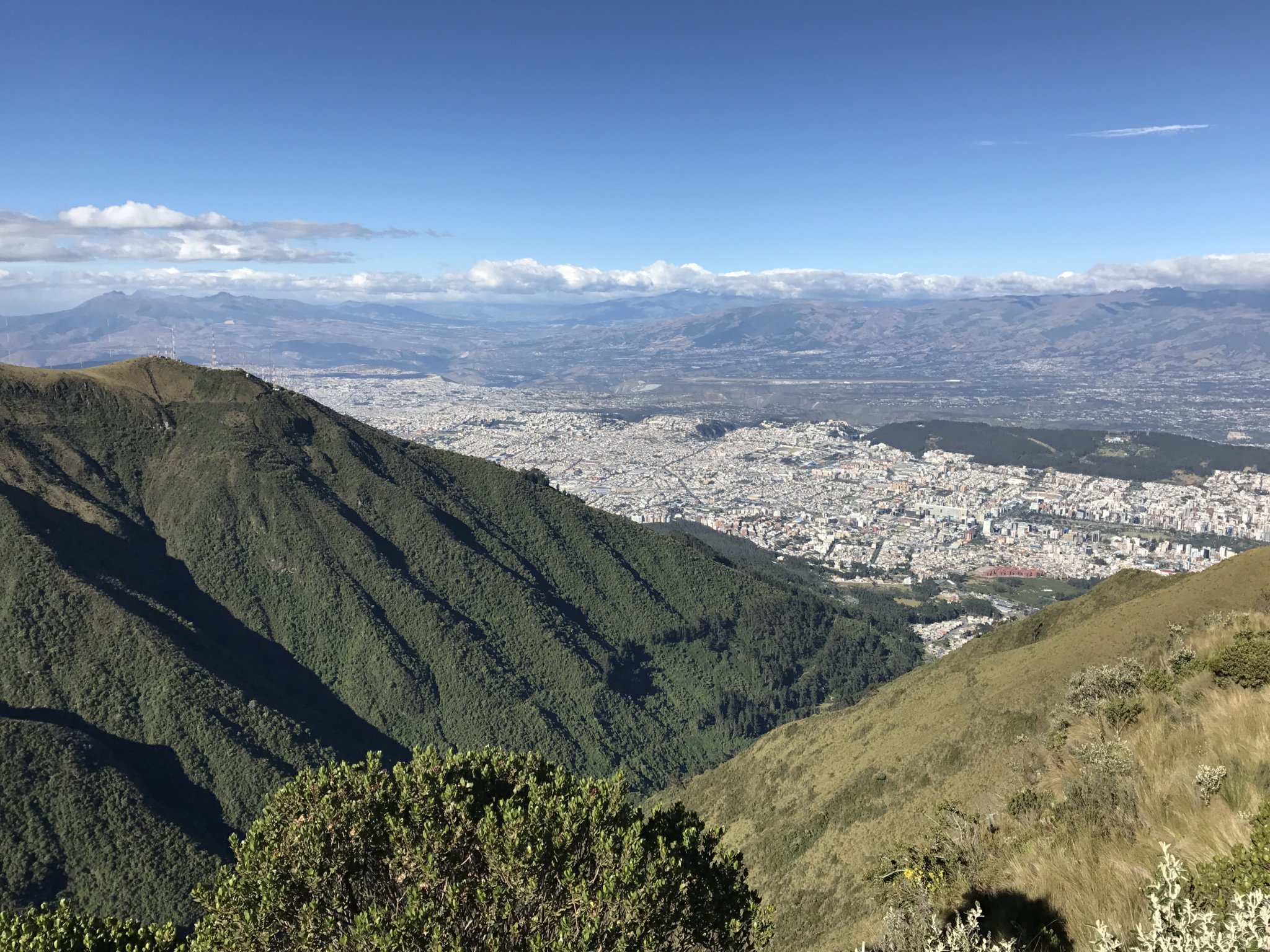 Quito seen from the slopes of Pichincha Volcano