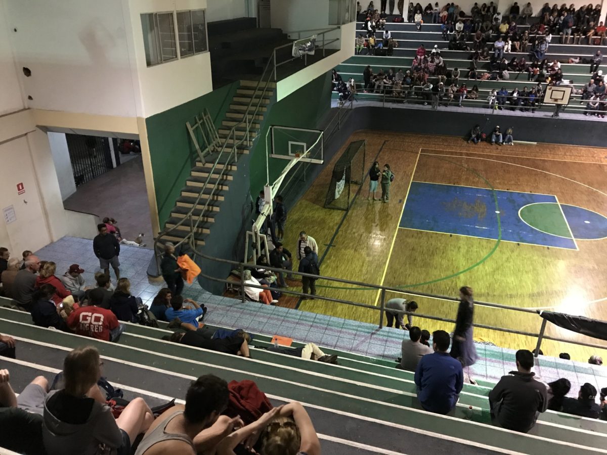 A not so chill night - sheltering in the local stadium after a tsunami warning