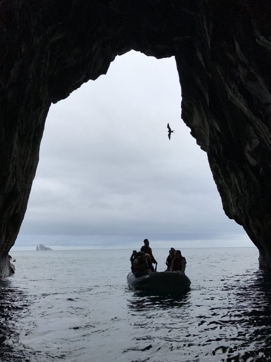 Dinghy outing into mysterious sea caves