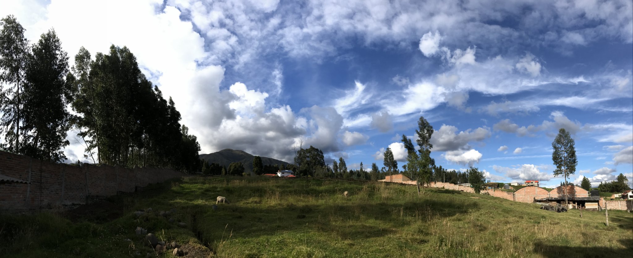 Panorama of the upper part of the farm in San Miguel de Putushi with the Cajas mountains behind