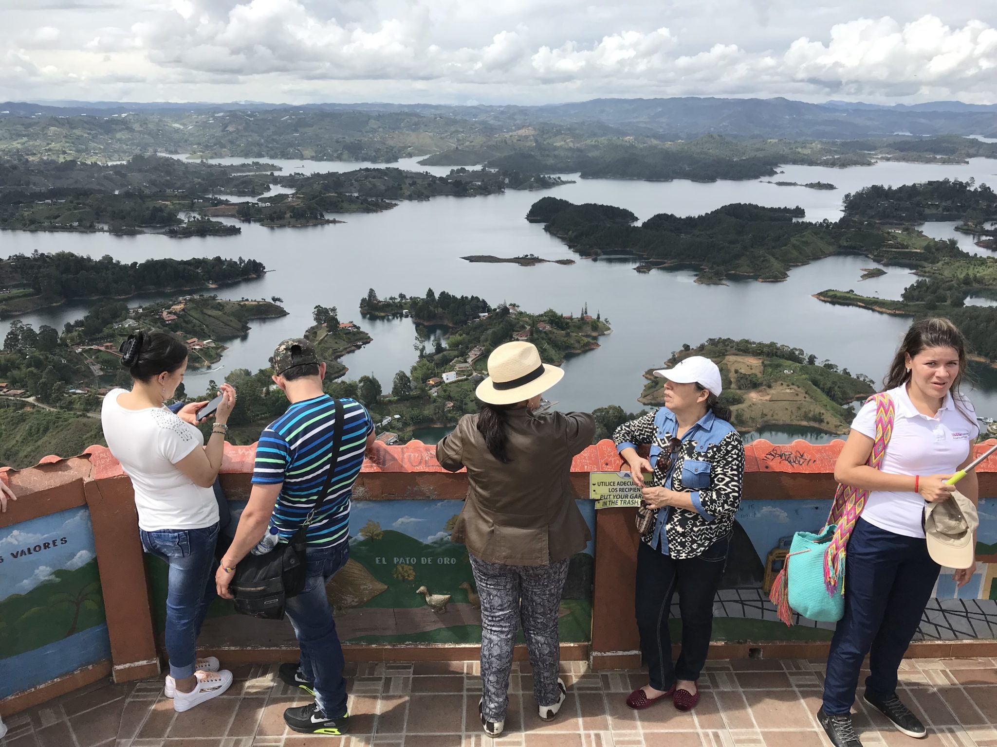 View of the reservoir lakes from the top of El Peñol