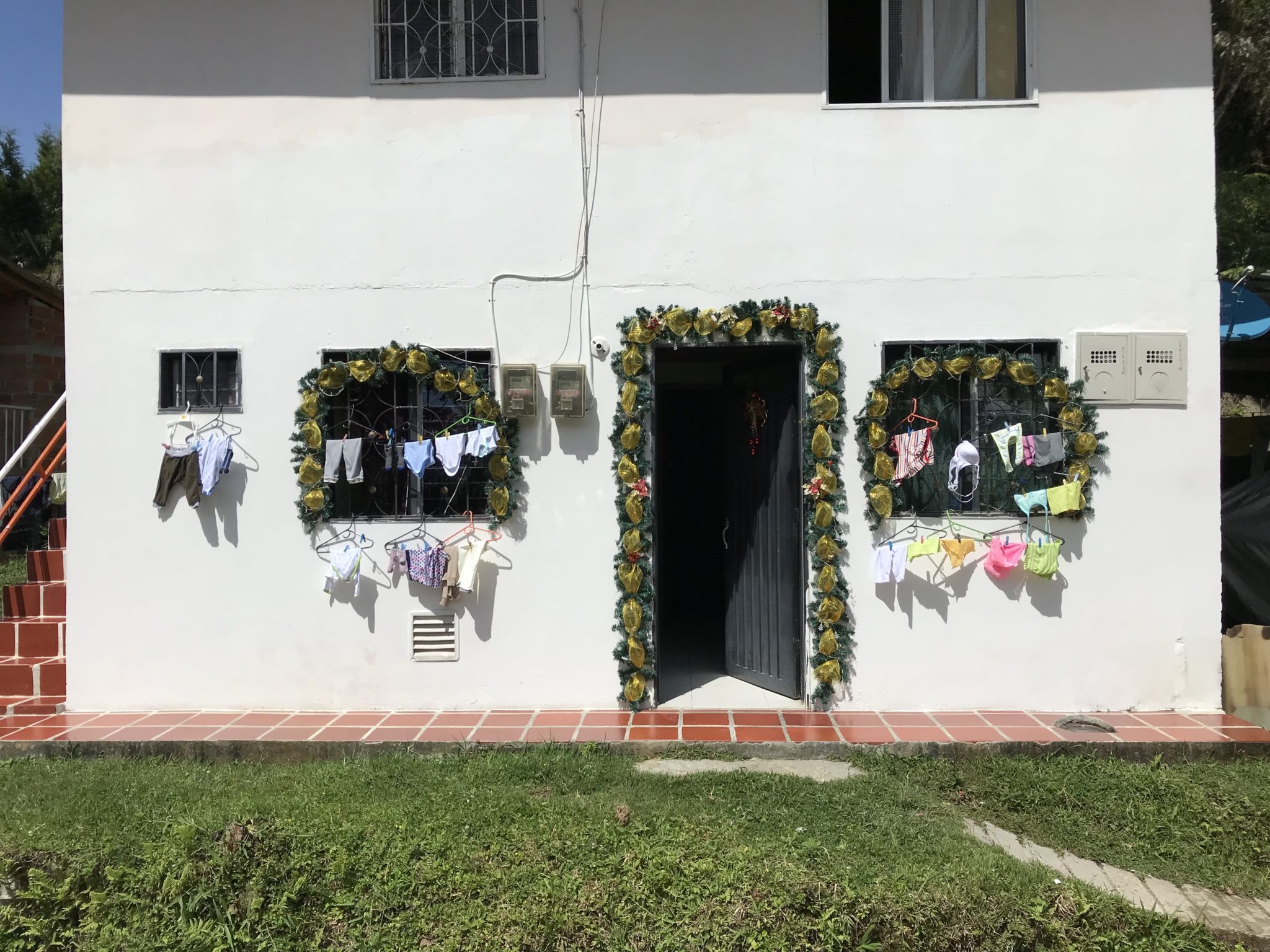 Clothes drying outside a house on the outskirts of Guatapé