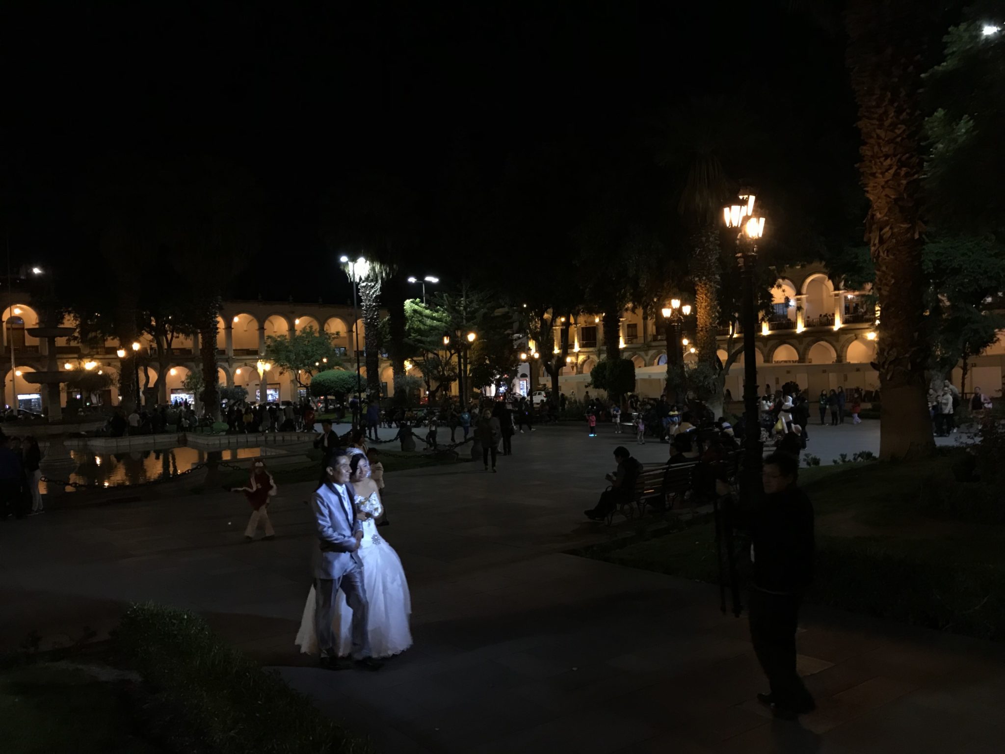 Wedding photos in the main square, Arequipa, Peru