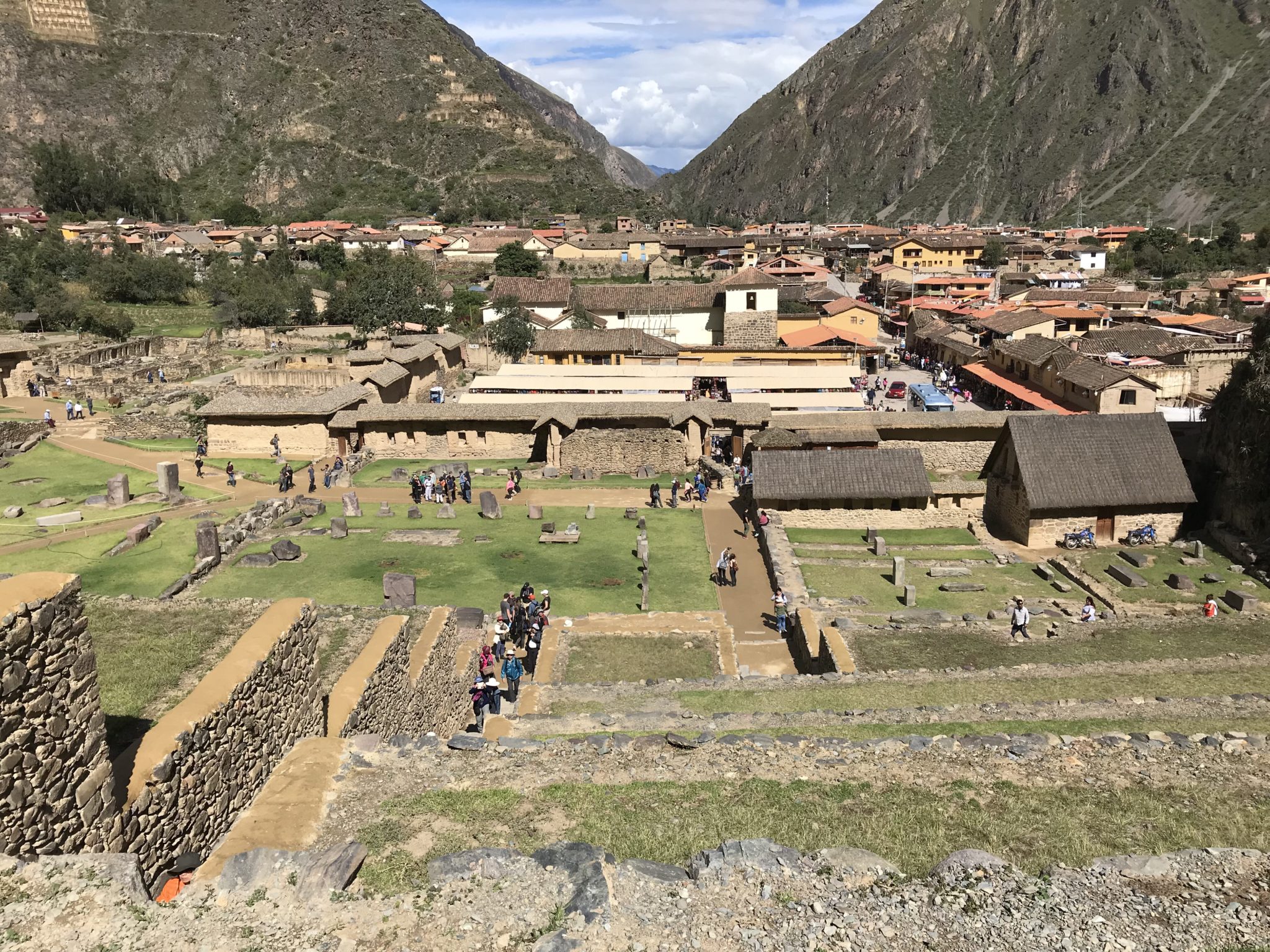 View from part way up the Inca ruins, Ollantaytambo, Peru